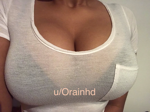 see through white top to black bra