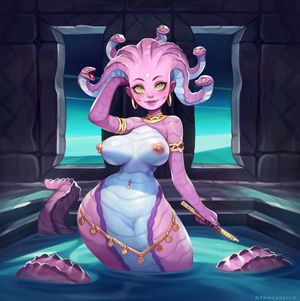 medusa (original and 1 more) drawn by cyancapsule