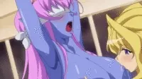 blonde sucking nipples of a blue-skinned woman by Aku no Onna Kanbu