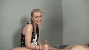 Blond lass ruining his cum