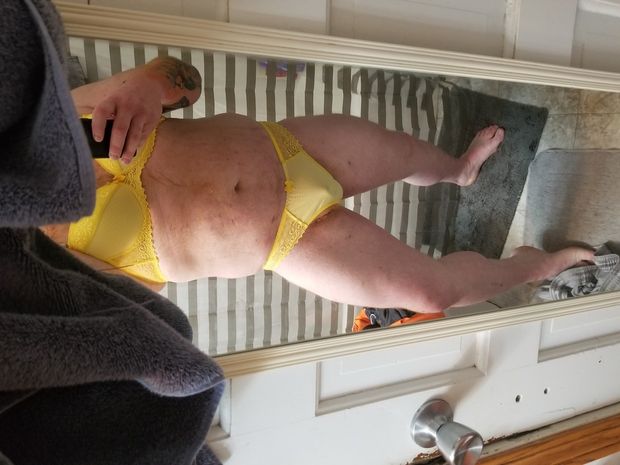 Fresh out the shower with a matching underwear set