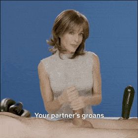 Gillian jerks off cock