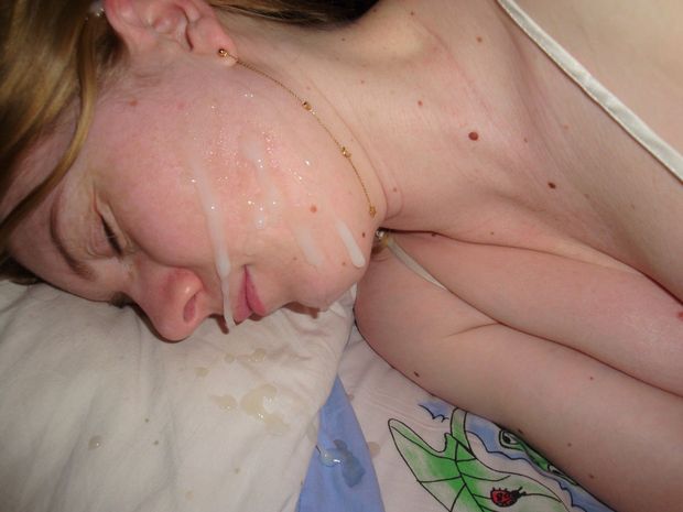 Just a normal lady looking beautiful with cum.
