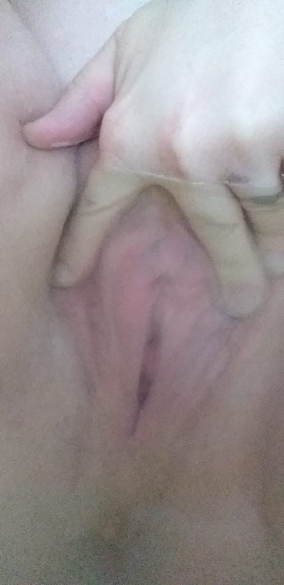 Wife's pussy spread open