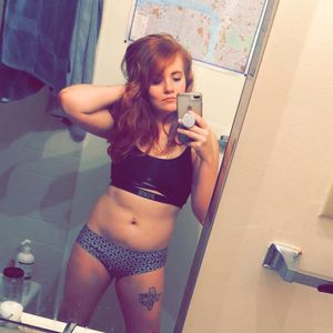 skimpy redhead selfie