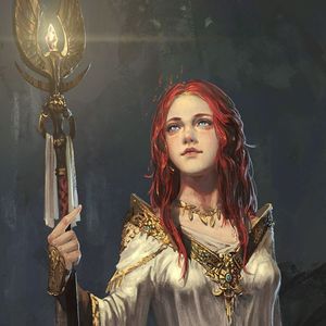 Lovely red head priestess