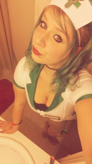 Mysterious Amatuer Facebook Babe in Nurse Cleavage Outfit