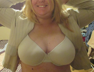 Wife showing off in her work cloths. Would you hire her if she came to work like this?