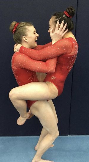 Away competitions this is how Katelyn Ohashi rides dildo of team girlfriend