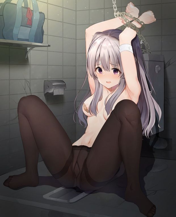 amrita areola bandages bandaid bondage feet pantsu pantyhose pasties the_idolm@ster the_idolm@ster_shiny_colors topless yuukoku_kiriko