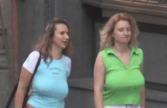 Braless babe
