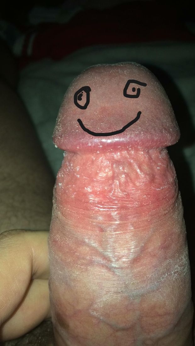 My dick with a shitty smiley face