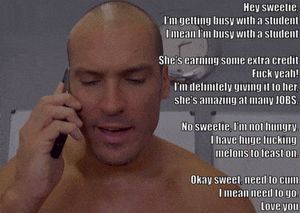 Professor fucking student, while wife on the phone