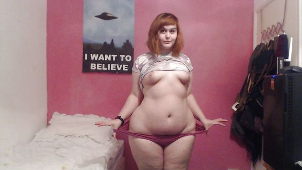 Redhead BBW with Small Tits