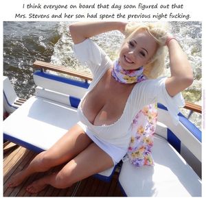 Mrs. Stevens on a boat