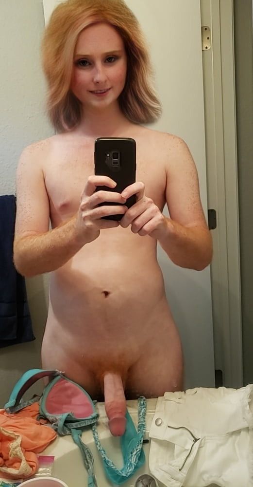 Stephanie and her big girlcock fully exposed