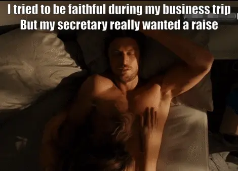 Secretary shows cheating boss how much she wants a raise