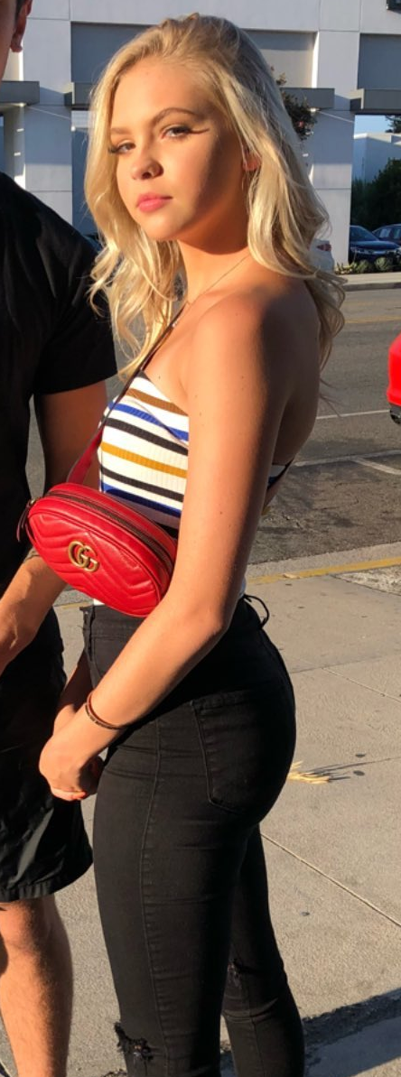 Jordyn Jones ass in skinny jeans