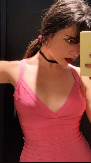 Hot teen Eleonora Gaggero boobs in pink dress