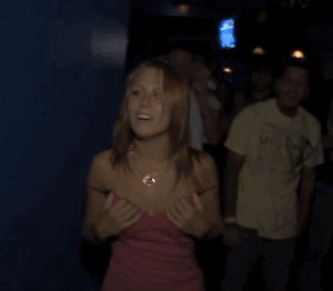 Pretty Playful Babe Flashes Her Perfect Natural Tits In Public