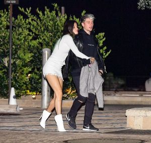 Bella Thorne making out with her boyfriend after dinner and has a nip slip wardrobe malfunction with her braless big boobs seen by paparazzi