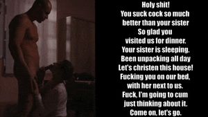 Horny husband fucks his sister-in-law right next to his sleeping wife