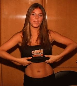 Stunning Brunette Babe Flashes Her Perfect Tits At The Camera