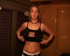 Fun And Wild Chick Flashes Her Nice Round Tits For The Camera