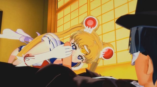 (3D Hentai)(Sailor Moon) Jerking off Tuxedo Mask