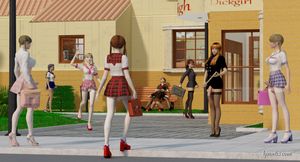 Horny students and teacher of Dickgirl High