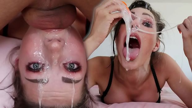 deep throat cum swallow