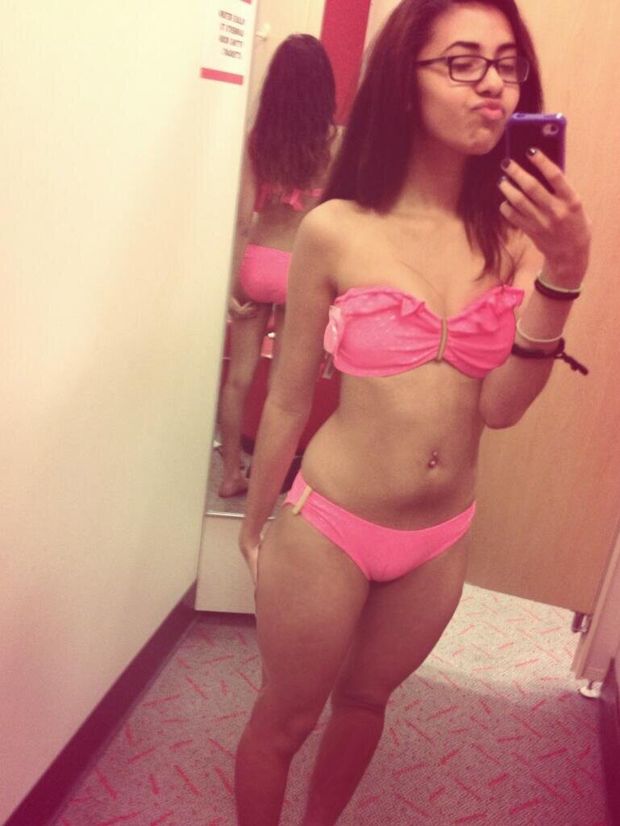 throwback bikini pic with slight cameltoe