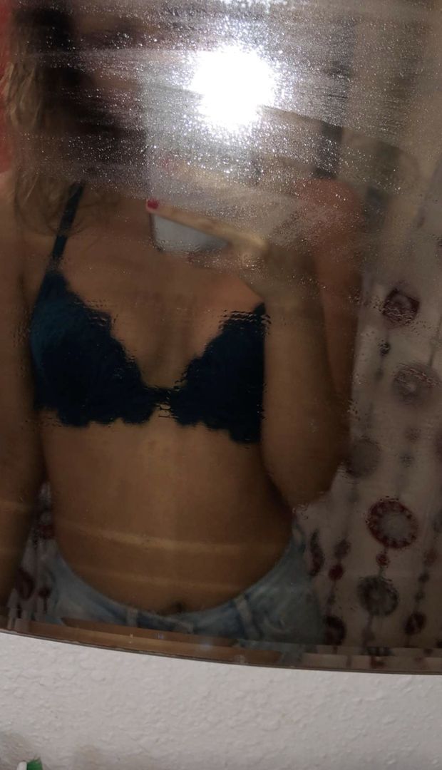 Beautiful small tits gf showing her bra off