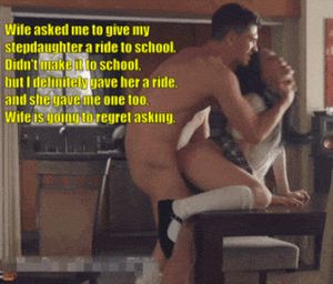 Slutty stepdaughter shows her uniform to her stepdad