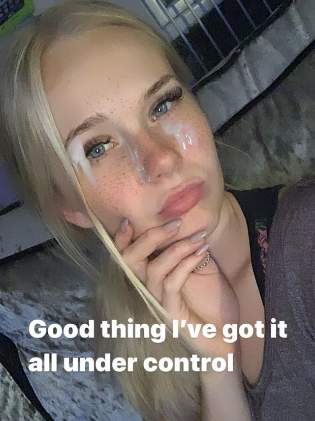 Blonde cumshot