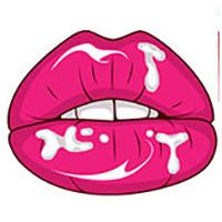 Cum covered lips cartoon image