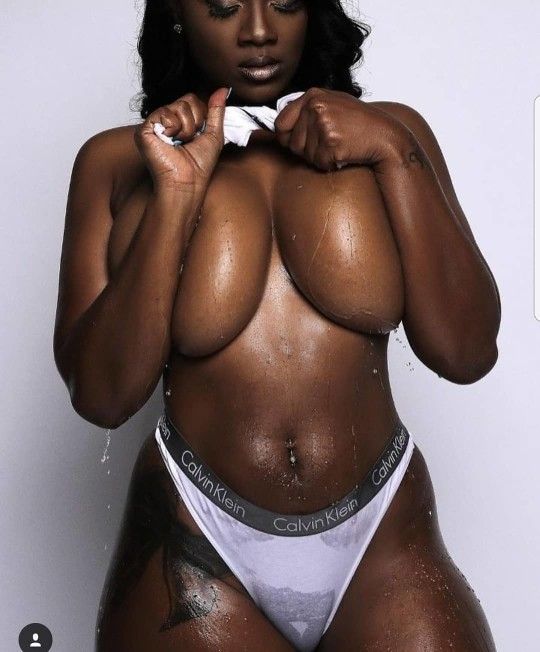 dark skin beauty all wet in Calvin Klein panties