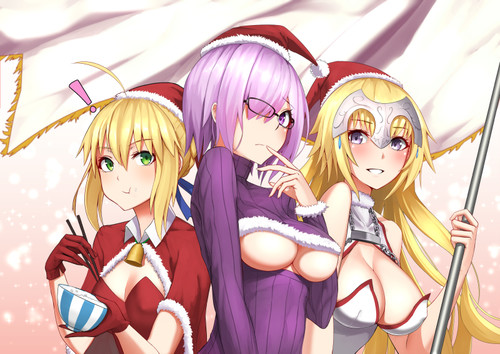 Saber Mash Kyrielight and Jeanne d Arc Christmas