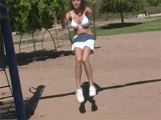 Riding The Swing With No Panties