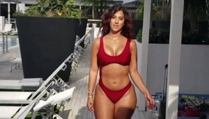 Sensual milf in bikini audition