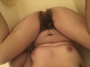 Hairy belly pussy legs