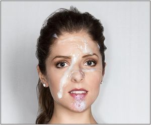 Anna Kendrick cum bubbles included with facial