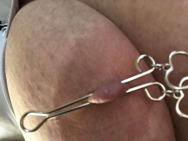 Large Breast with nipple clamp