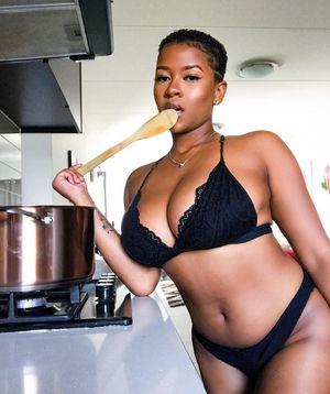 Abby Zeus in the kitchen