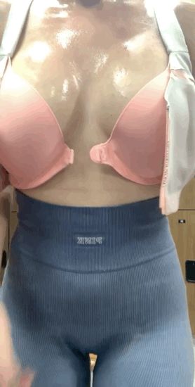 She got quite sweaty during her workout