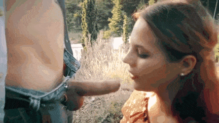 Cheeky public blow
