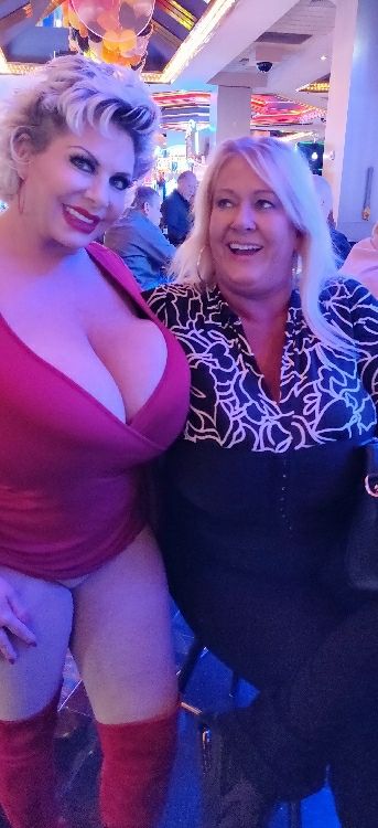 Claudia Marie and Kayla Kleevage at The Aquarius Resort Casino in Laughlin NV on Dec. 30 2019