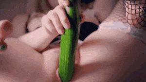 Zucchini Feels Good In My Horny Pussy
