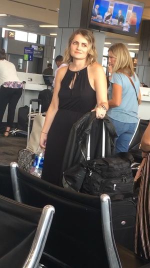 Braless at the Austin airport