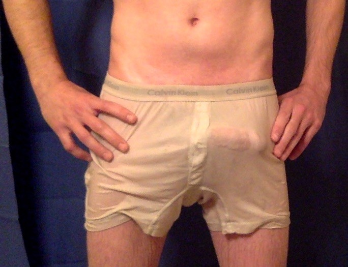 Boner in my wet calvin klein boxer briefs selfie